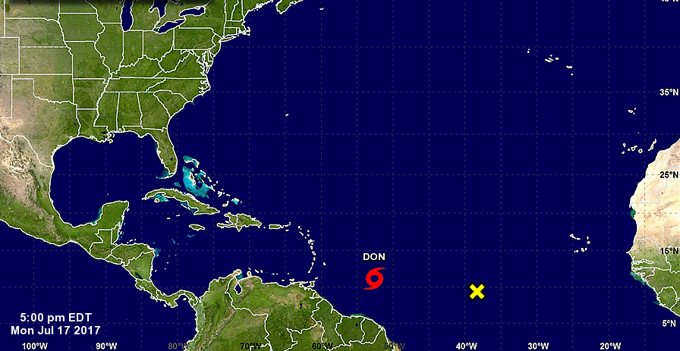 Se forma en el Caribe la tormenta tropical Don, la cuarta de la temporada