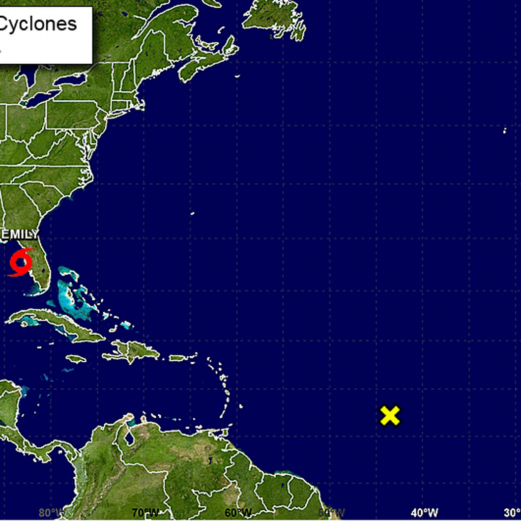 Se forma en el Golfo México tormenta tropical Emily, sexta de la temporada