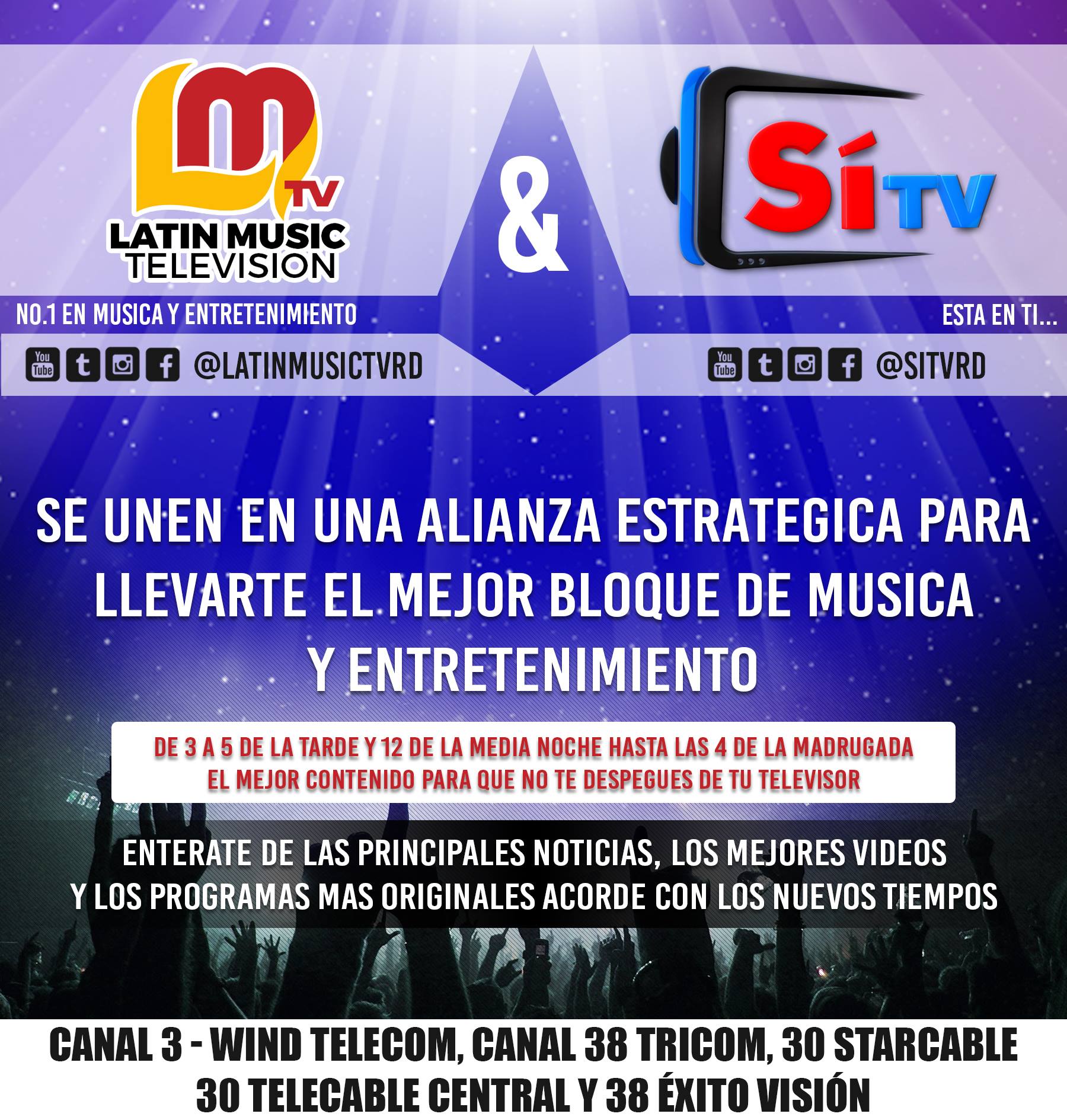 LATIN MUSIC TELEVISION NO 1 EN MUSICA Y ENTRETENIMIENTO SIGUENOS EN LAS REDES SOCIASLES @LATINMUSICTVRD