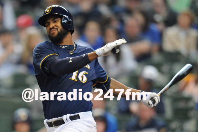 Domingo Santana batea jonrón 19 y guía éxito Cerveceros LIGA NACIONAL