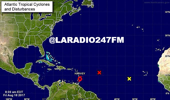 La tormenta tropical Harvey continúa su avance por el este del Caribe