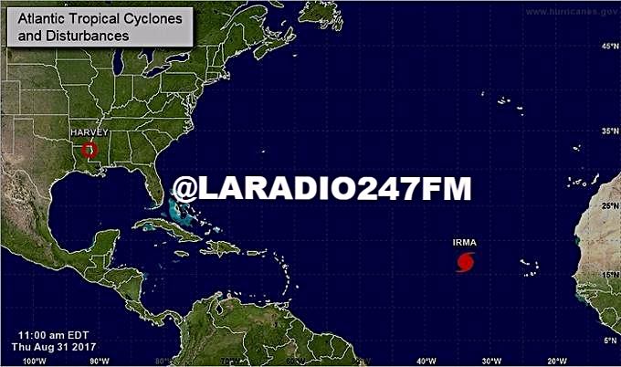 Irma pasa a huracán de categoría 2 en su camino hacia el Caribe