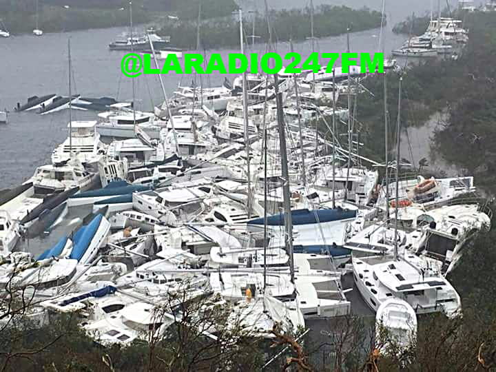 EL HURACAN IRMA A SU PASO POR LA ISLA TORTOLA ASI QUEDO LA MARINA.