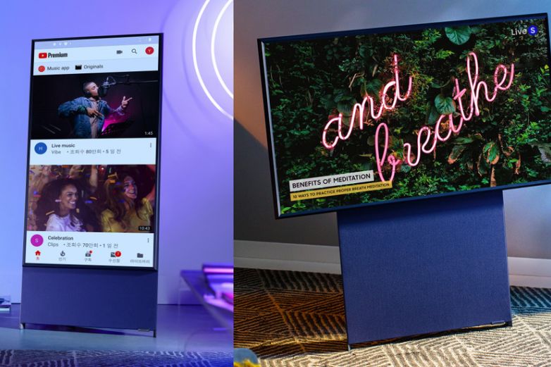 Samsung presenta un televisor que gira para reproducir videos verticales